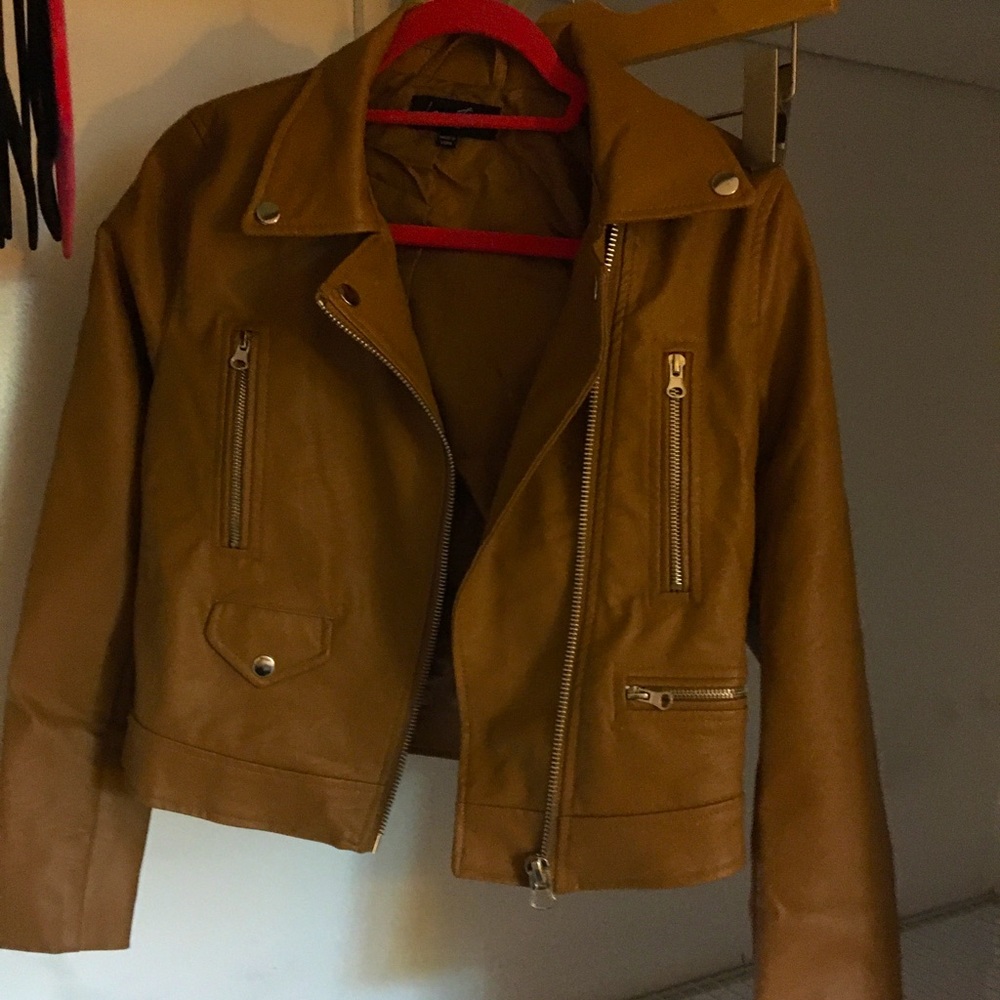 Faux-Leather Moto Jacket